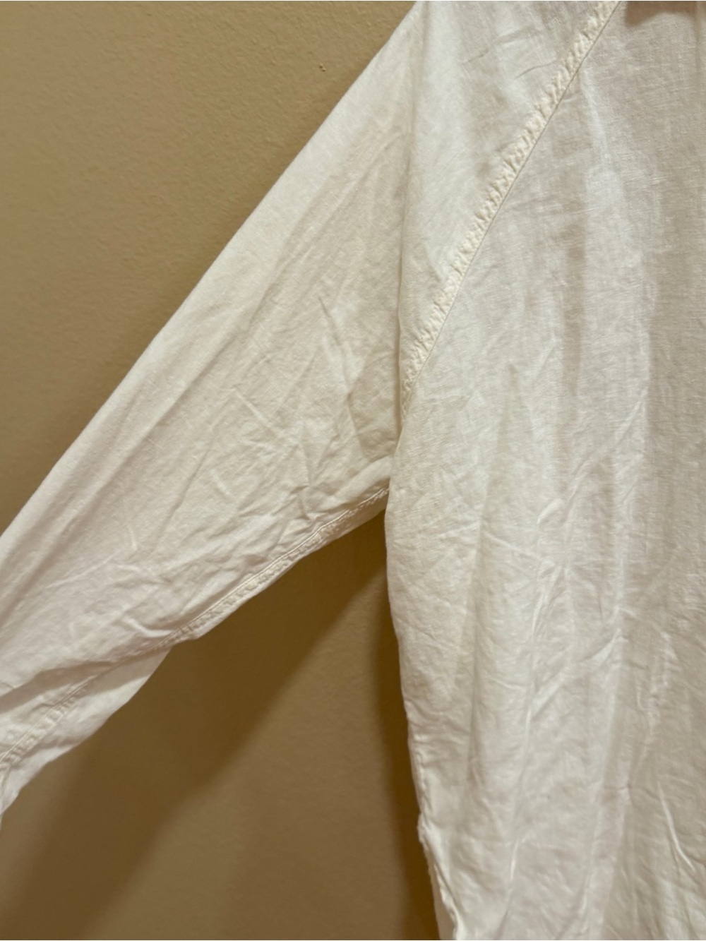 Z Supply Ivory Button-Down Shirt Linen Blend Medium - Picture 14 of 15